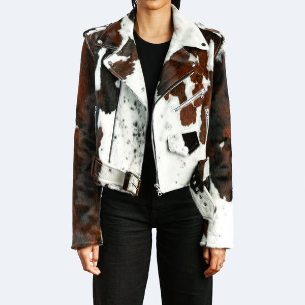 Cow print shop jacket mens